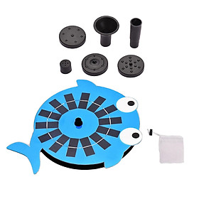 Fountain Pump Decoration Whale Shaped Creative Free Standing with 4 Nozzles Solar Rechargeable Floating for Pond Pool Lawn Garden Fish Tank