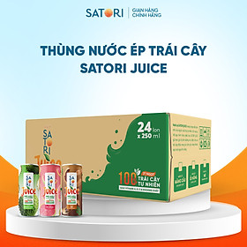 Combo 2 thùng nước ép trái cây Satori Juice nhiều vị - (250ml/lon)