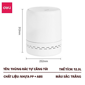 Mua Thùng rác tự động căng túi rác 12L/15L DELIxVUSIGN thiết kế dáng dẹt tiết kiệm không gian  tối ưu nhà cửa