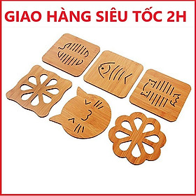 Bộ 3 Tấm lót nồi gỗ nhiều hình