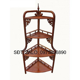 Mua Kệ góc gỗ Gụ 4 tầng- 120x61x37   kệ gỗ trang trí trong phòng   kệ góc trang trí