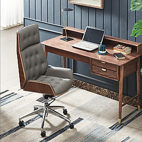 Mua Ghế xoay văn phòng cho giám đốc da trần bọc gỗ ngã lưng thư giãn cao cấp  Ghế làm việc văn phòng nội thất