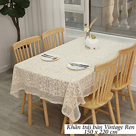 Khăn trải bàn ren hoa Rustic đơn giản, nhẹ nhàng