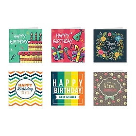 Thiệp sinh nhật Grey - Combo 6c thiệp 9x9cm (GR-09-BD12)