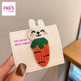 Kẹp tóc mái Hàn quốc len đan thêu handmade hoạt hình hình thú dễ thương ngộ nghĩnh dạng kẹp bật hairclip