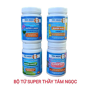 Bộ tứ phân bón hoa lan thầy Tám Ngọc (super kali + canxi + magie + super 99) lọ 100gr