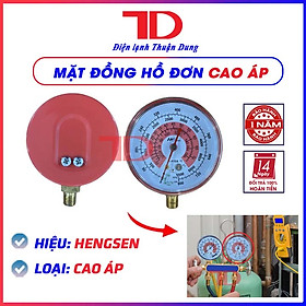 Mặt đồng hồ sạc gas đơn hạ áp và cao áp loại HENGSEN (xanh và đỏ), Điện Lạnh Thuận Dung