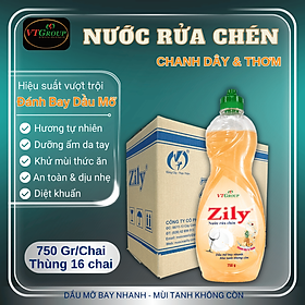 Nước rửa chén Zily 750g (16 chai/thùng) - Tặng 1 lau sàn Rick 1kg