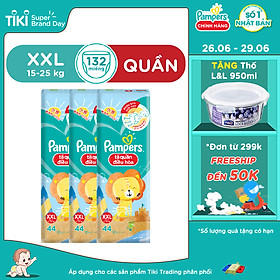 Combo 3 Tã Quần Pampers Điều Hoà XXL44 - Tặng Hủ L&L 950ml