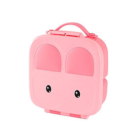 Cute Bento Snack Box Reusable 3 Compartment Dinnerware Lunch Box for Boys Kids Office