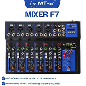 Mua Bàn trộn Mixer MTMax F7 BT - 7 kênh cao cấp - Có bluetooth  chống hú tốt - Màn hình led hiển thị thông số