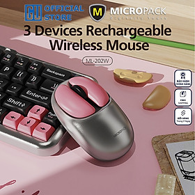 Mua Chuột Không Dây MicroPack Lifestyle Dual Mode 2.4G + Bluetooth Wireless Mouse ML-202W Kèm 2 Phím Đổi Click Trái Phải Hàng Chính Hãng