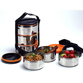 Mua Hộp đựng cơm INOX 620ML  Hộp đựng cơm 3 tầng  Hộp đựng cơm mang đi làm đảm bảo an toàn cho sức khỏe người dùng
