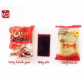 Combo bánh gạo cay tok + sốt + chả cá