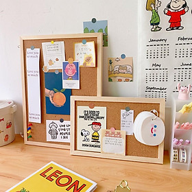 Mua Bảng ghim gỗ bần  treo ảnh  postcard trang trí (Tặng kèm ghim + dây gai + móc