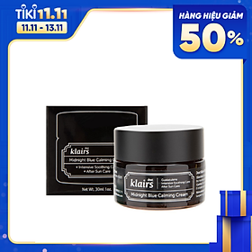 Kem Dưỡng Klairs Midnight Blue Calming Cream Ban Đêm Làm Dịu Da Và Phục