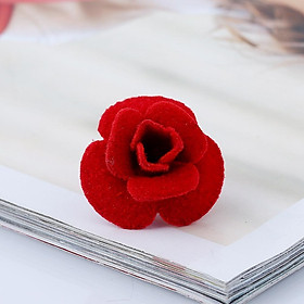 2-7pack Women Mens Dress Velvet Flower Brooch Pin Corsage Party Accessories Red