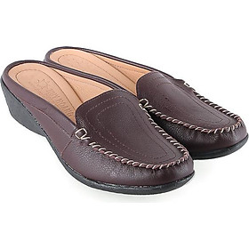 Giày sabo nữ da bò Huy Hoàng màu nâu đất size 40