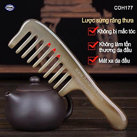 Lược sừng răng thưa xuất Nhật hàng VIP (Size: XL - 19cm) COH177 - Cho tất cả các loại tóc /xoăn /xù /rối - Chăm sóc tóc