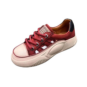 Women Casual Shoes PU Hollow Breathable Nonslip Women Platform Sneakers