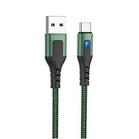 Mua Cáp sạc nhanh 3A Hoco DU08 kết nối Type-C vải dù chống rối tích hợp đèn Led báo sạc dài 1M cho Android ( 3 màu ) - Hàng chính hãng