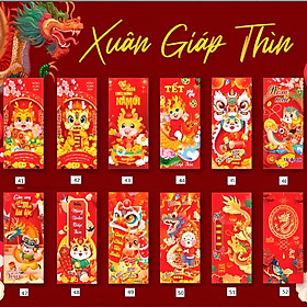 Set 10 Bao Lì Xì Tết 2024 Giáp Thìn Túi Đựng Tiền Mừng Tuổi 12 Con Giáp Xuân Mú Lân Áo Dài Truyền Thống Legaxi