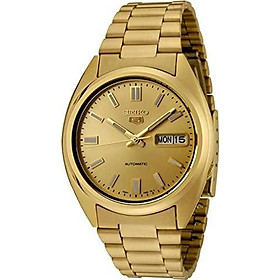 Seiko Men's SNXS80K Seiko 5 Automatic Gold Dial Gold-Tone Stainless Steel Watch