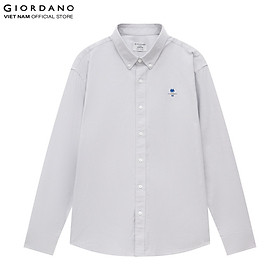 Áo sơ mi oxford nam dài tay logo classics giordano 01042043