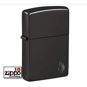 Bật lửa Zippo 46402 Armor High Polish Black Flame Design - Chính hãng 100%