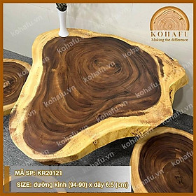 Mặt bàn oval gỗ me tây nguyên tấm KR20121-122