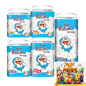 Tã quần Goo.n Friend M54/L46/XL40/XXL34/XXXL22 thiết kế mới tặng tranh xếp hình Puzzle và đồ chơi Toys house