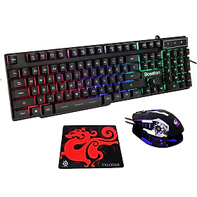 Mua  TẶNG KÈM LÓT CHUỘT  Combo Bàn Phím Giả Cơ Bosston 803 Và Chuột X9 - HÀNG CHÍNH HÃNG