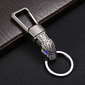 Móc Treo Chìa Khóa Oto Xe Máy BCK2-648 Hình Đầu Hổ Mắt Ngọc Cực Chất Xoay 360 Độ ( giao màu ngẫu nhiên )