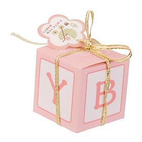 4X 12x Ribbon Paper Box Girl Party Favor Gifts Candy Wrapping Boxes Pink