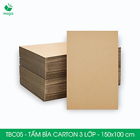 TBC05 - 150x100 cm - 3 tấm bìa carton 3 lớp nguyên tấm cứng cáp, bìa gói hàng, bìa mô hình