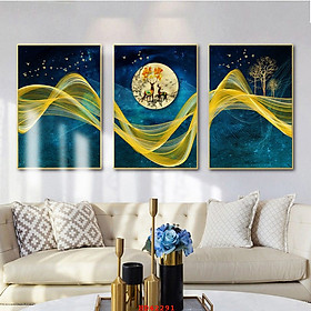 Mua Tranh Hươu Nghệ Thuật Trang Trí Tường - Tranh Canvas Bộ 3 Bức Treo Tường Giá Rẻ