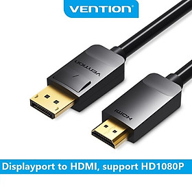 Cáp chuyển Displayport sang HDMI Vention dài 1.5m-3m Hàng chính hãng
