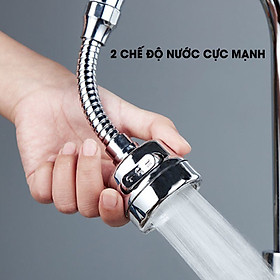 Mua Đầu vòi tăng áp mạ inox- 2 chế độ- điều hướng 360 độ TA02