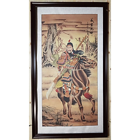 Tranh thủy mặc- Quan Vân Trường cưỡi ngựa
