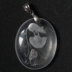 Mặt dây chuyền nam nữ thạch anh trắng tự nhiên - Con Chuột ( Tuổi Tý)