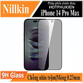 Miếng dán cường lực chống nhìn trộm cho iPhone 14 Pro Max (6.7 inch) hiệu Nillkin Amazing Guardian mỏng 0.23mm, vát cạnh 2.5D, chất liệu kính AGC Nhật Bản - hàng nhập khẩu