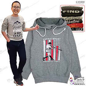 ÁO HOODIES TRẺ EM CATRIO in BÓNG CHÀY là áo thun dài tay có mũ có túi thời trang, vải 100% cotton dày, ấm mùa thu đông phù hợp với trẻ em bé trai, bé gái từ 9 tuổi 32kg .. 14 tuổi 55kg kết hợp quần dài cotton CATRIO thành bộ đồ đẹp MÀU XÁM