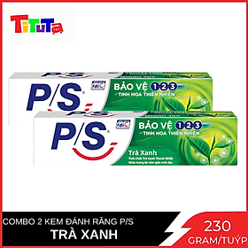COMBO 2 Tuýp Kem đánh răng P/S 123 Trà xanh 230gX2