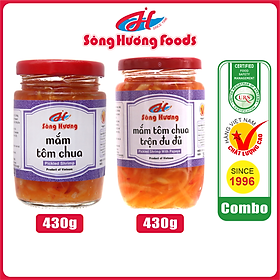Combo 1 Hũ Mắm Tôm Chua 430g + 1 Hũ Mắm Tôm Chua Trộn Đu Đủ 430g Sông Hương Foods