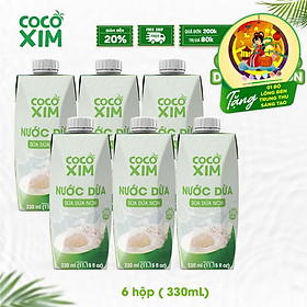 Combo 6 Hộp Nước dừa đóng hộp Cocoxim dứa non dung tích 330ml/Hộp