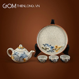 Mua Bộ Đồ Thờ Men Rạn Đắp Nổi Hoa Sen - Hàng Kỹ Nghệ Nhân - Đồ Thờ Bát Tràng - Gốm Thiên Long