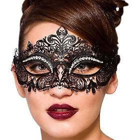 Lady of Luck Masquerade Masks, Mặt nạ Venice, Mặt nạ Menquerade Master Mask Cut Party Mask (Menquerade màu đen）