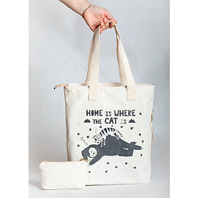 Túi Tote Thời Trang Nữ Vải Bố Canvas Cao Cấp Có Khóa Kéo Và Ngăn Phụ Trong Ngoài Tặng Túi Mỹ Phẩm Mini – Sản Phẩm Hot 2020