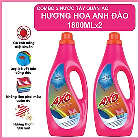 COMBO 2 Nước Tẩy Quần Áo Axo Hương Hoa Anh Đào 1.8L X2