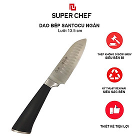 Dao Bếp Chống Dính Ngắn Santoku Chính Hãng Super Chef Công Nghệ Nhật Siêu Sắc Bén, Lâu Cùn, Lưỡi Thép Cao Cấp Không Gỉ Sét , An Toàn Sức Khỏe Siêu Tiện Lợi ( Lưỡi dài 13.5cm)